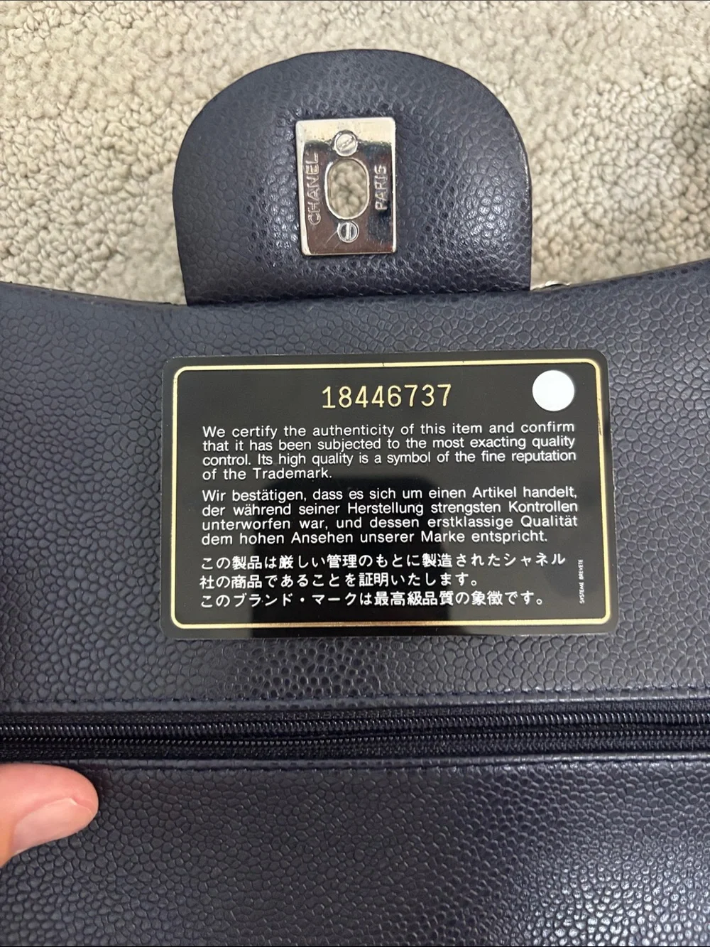 CHANEL Jumbo Navy Double Flap Caviar